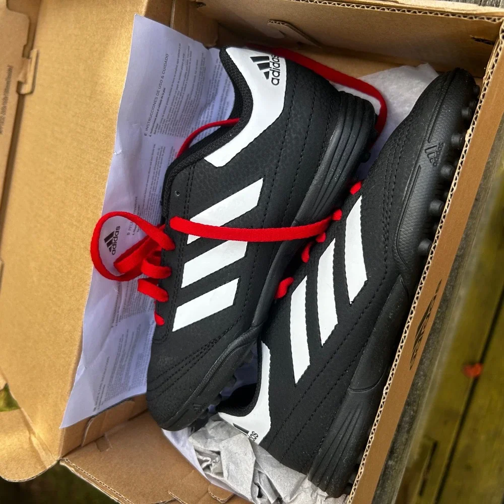 Adidas Soccer Cleats Goletto VI TF J 2 Black Turf Shoes Sport Athletic Cleats